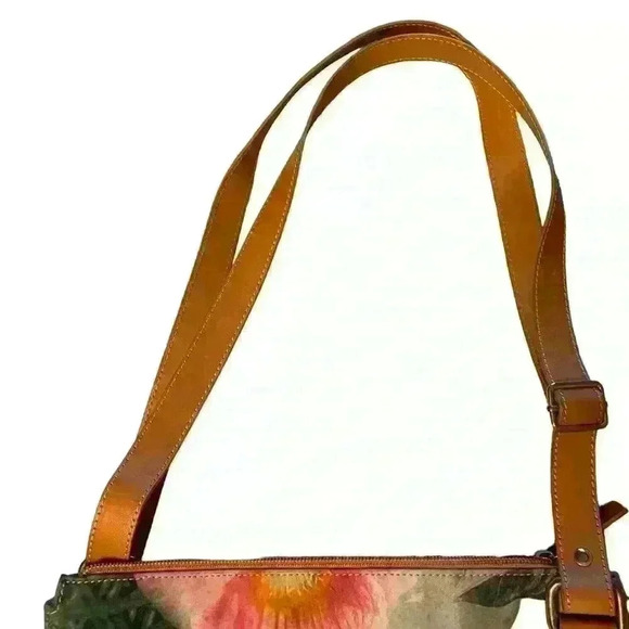 Ceoni Piero Shoulder Handbag Genuine Leather Trim Floral Design. - Picture 3 of 10